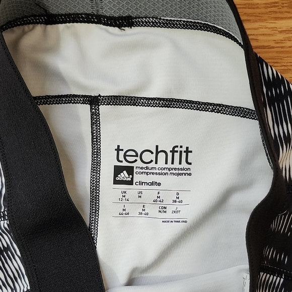 Adidas Techfit Black and White Leggings - Picture 2 of 4